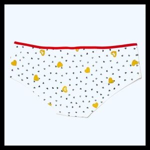 💕ⓅⒾⓃⓀ ⓋⓈ VINTAGE/RARE/HTF Gold Heart Pup Extra Low Rise Hipster Panties✨NWT💕